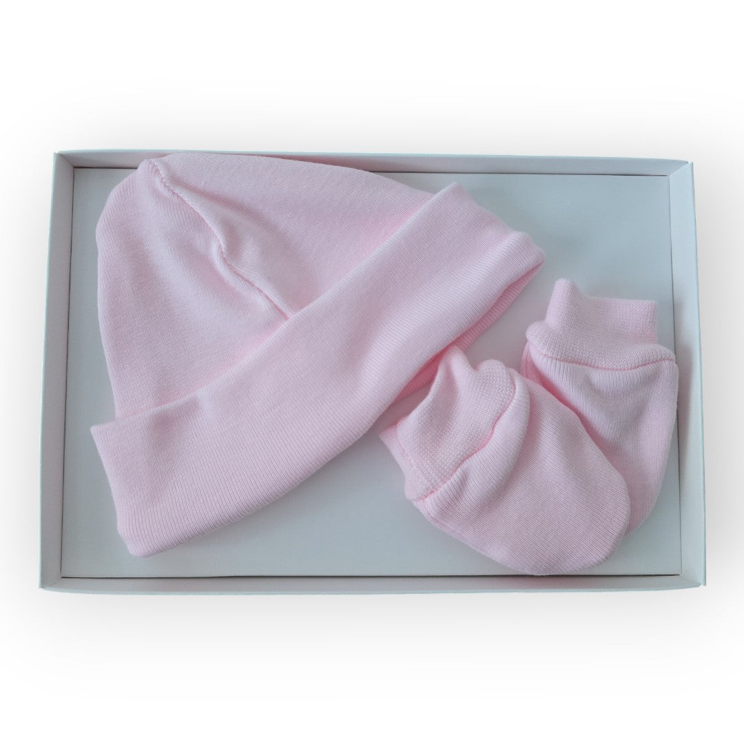 Conjunto Gorrito + Manoplas Calamaro Rosa