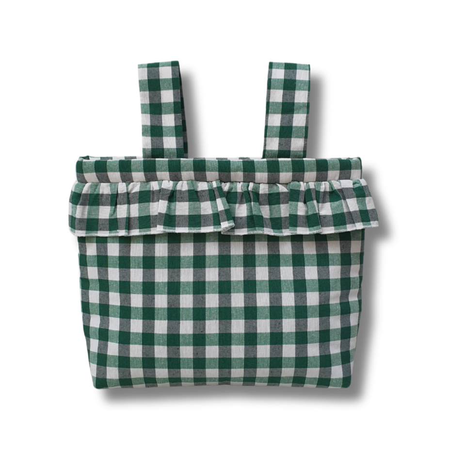 OUTLET. Pocket Vichy Grande Verde con volante