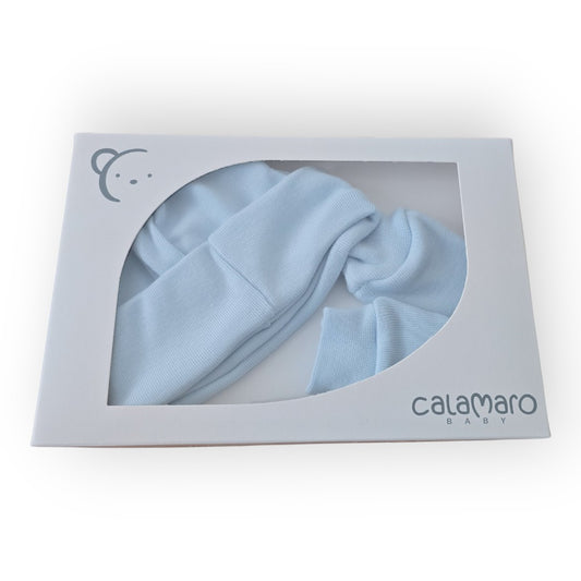 Conjunto Gorrito + Manoplas Calamaro Azul