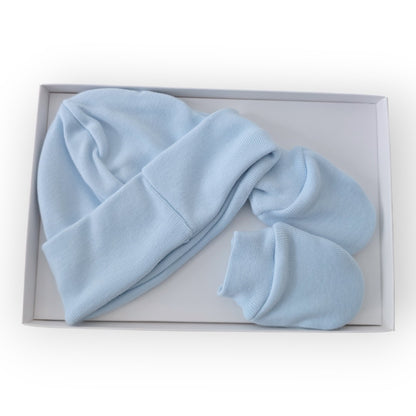 Conjunto Gorrito + Manoplas Calamaro Azul