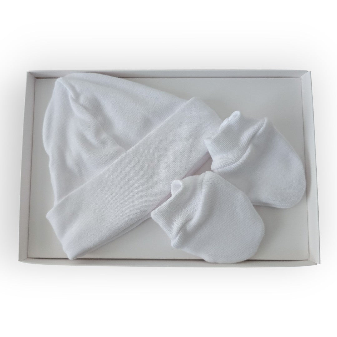 Conjunto Gorrito + Manoplas Calamaro Blanco