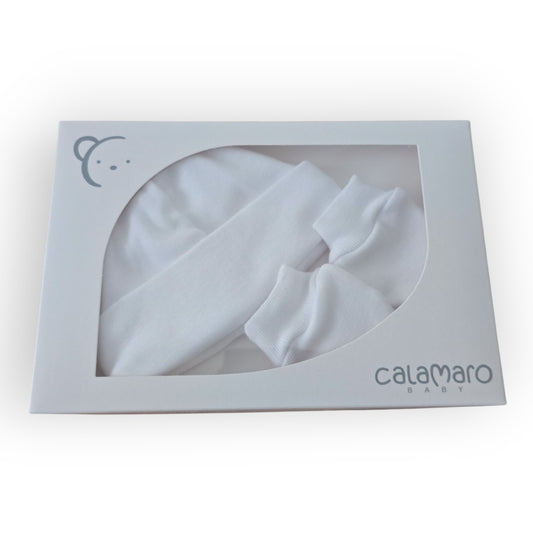 Conjunto Gorrito + Manoplas Calamaro Blanco